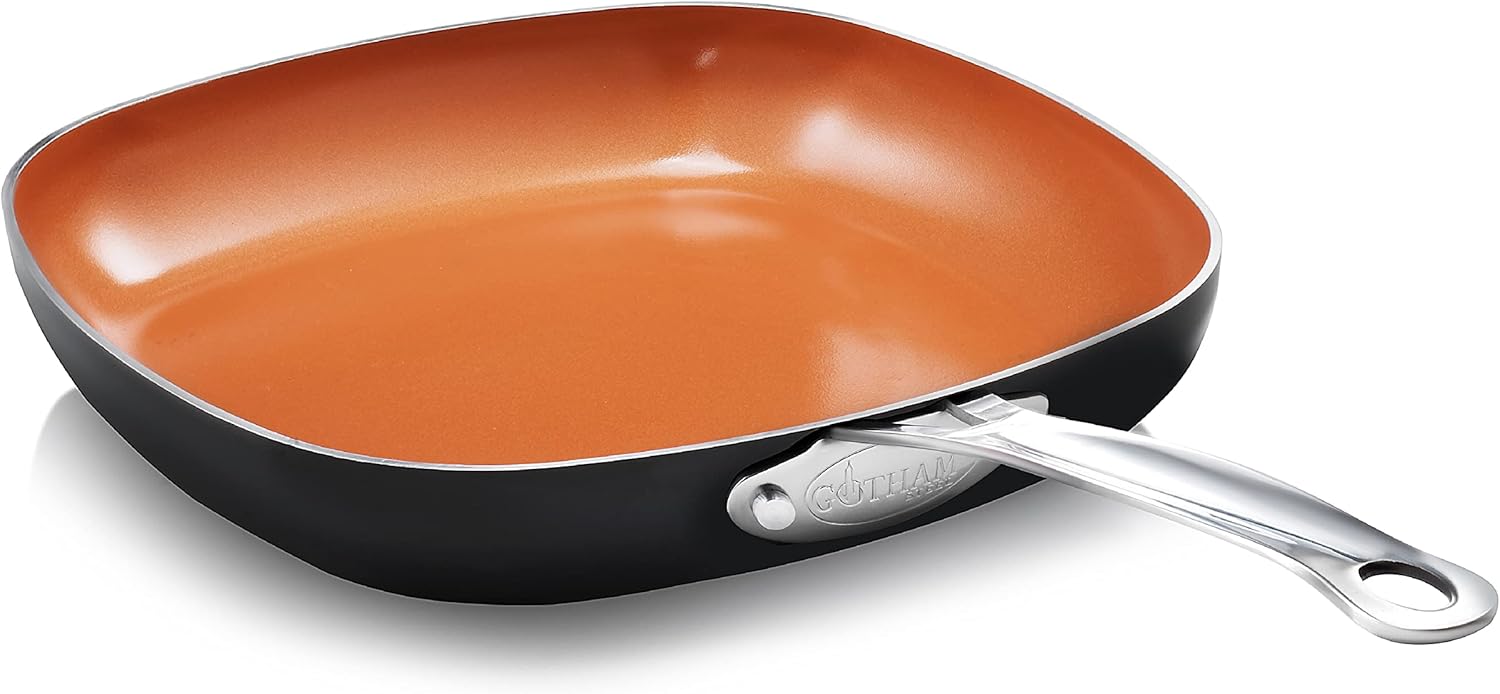 Gotham Steel Non Stick Frying Pan, 11” Square Ceramic