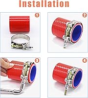 Vista 5 de 14 abrazaderas de manguera de perno en T de 7 tamaños, abrazadera de acero inoxidable 304 Turbo Intercooler de admisión, rango de trabajo