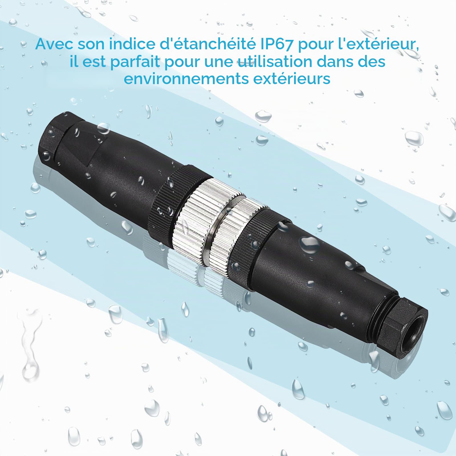 QUARKZMAN 4 Broche M12 Mâle & Femelle Aviation Fil Connecteur, 4 Ensemble Étanche IP67 Circulaire Connecteur pour Réseaux Instruments Ordinateur