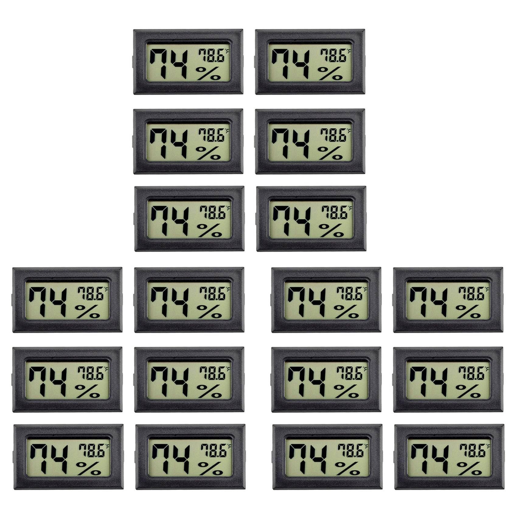 Jnchdghwa 18Pack Mini Hygrometer Indoor Humidity Meter Hygrometer Digital Thermometers Humidity with (℉) for Greenhouse, Garden