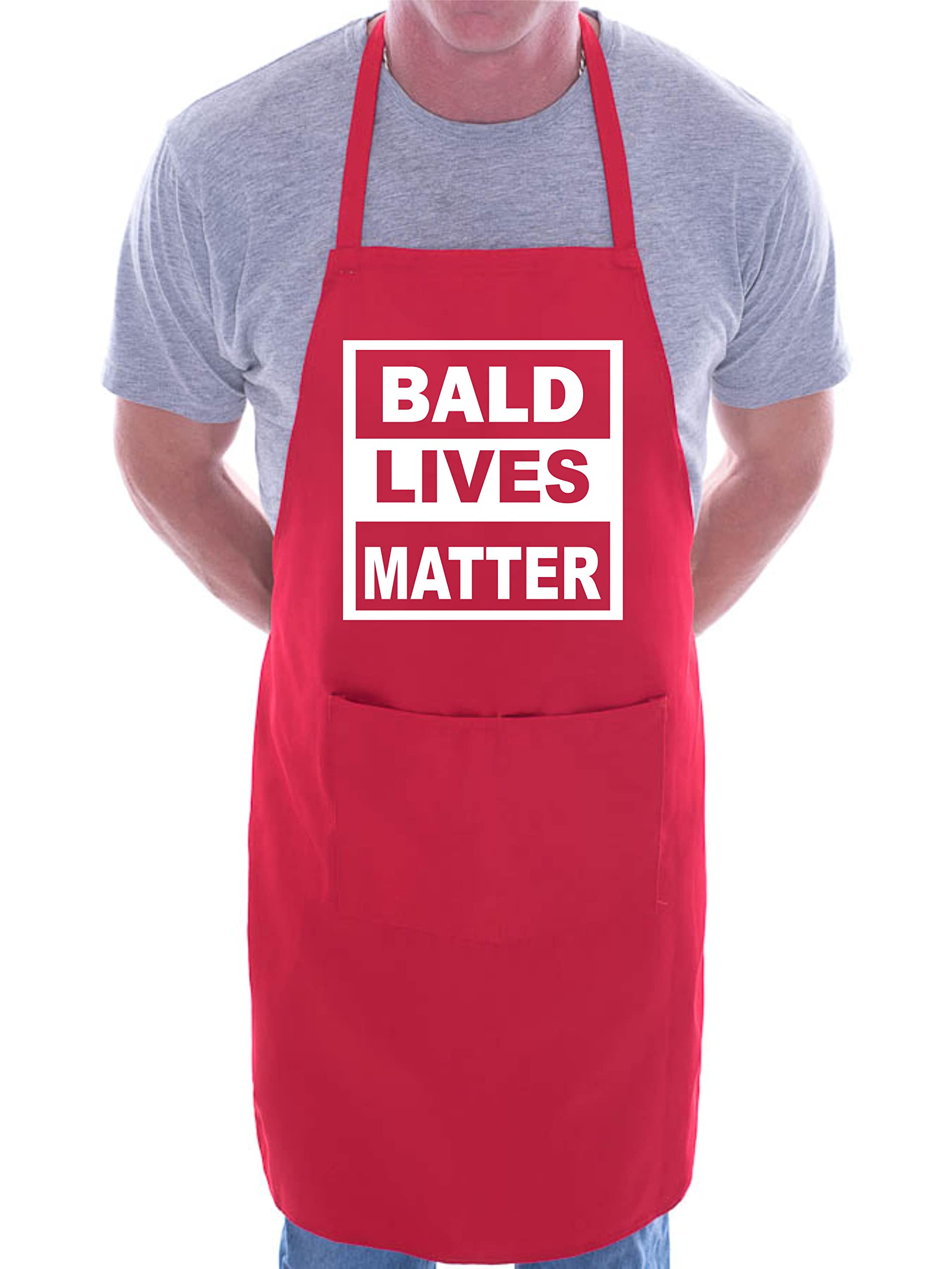 Print4u Unisex Red Bald Lives Matter Funny Bbq Baking Cooking Bbq Apron