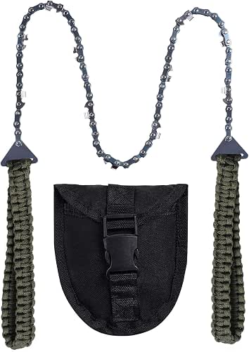 Sucrain Pocket Chainsaw with Paracord Handle, Folding Chain Hand Saw,
