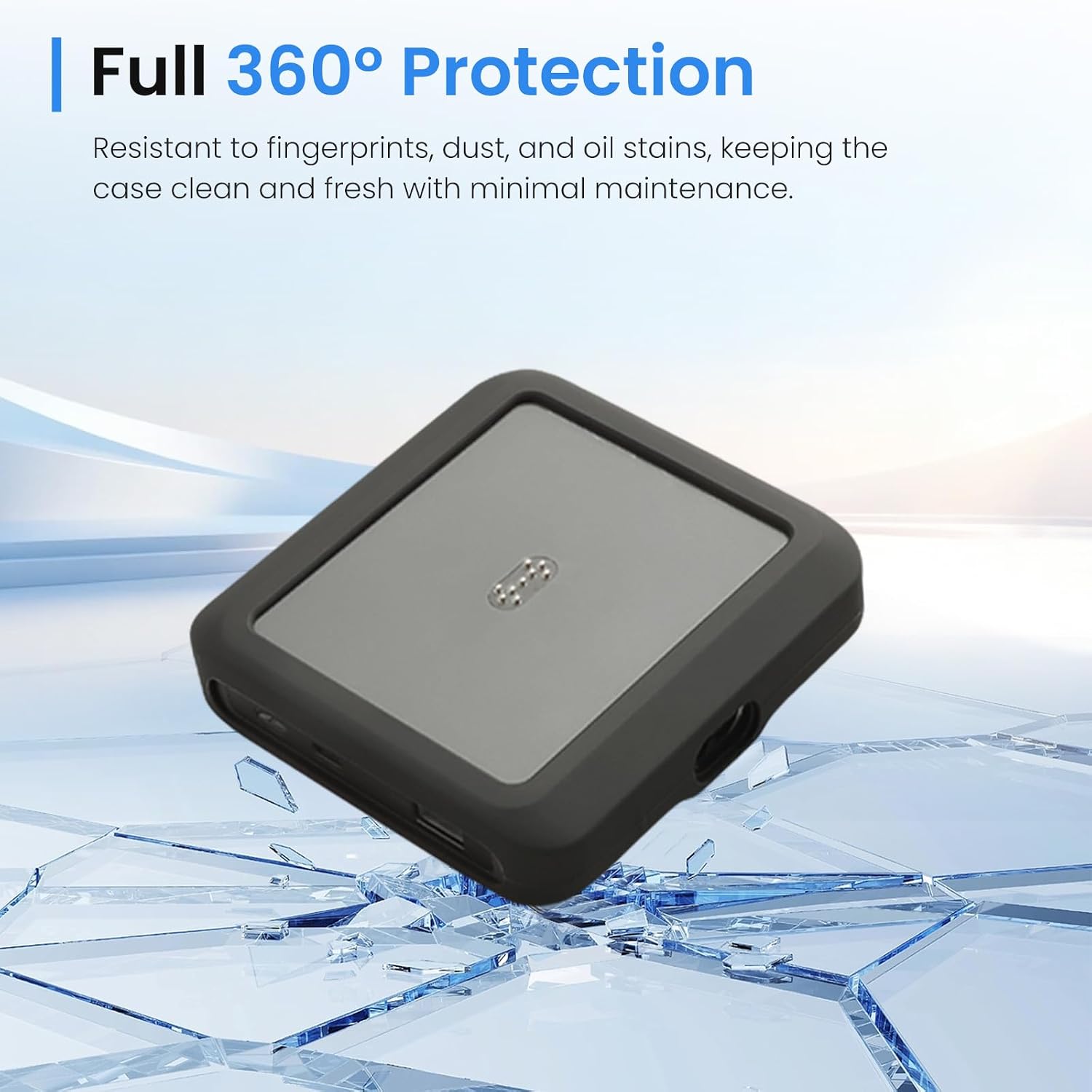 for Anker Charging Base 150W Display Charger Case, Silicone Protective Cover for Anker Charging Base 150W Display Charger,Shockproof Anti-Scratch Bumper Sleeve,Travel Portable Charger Protector,Black