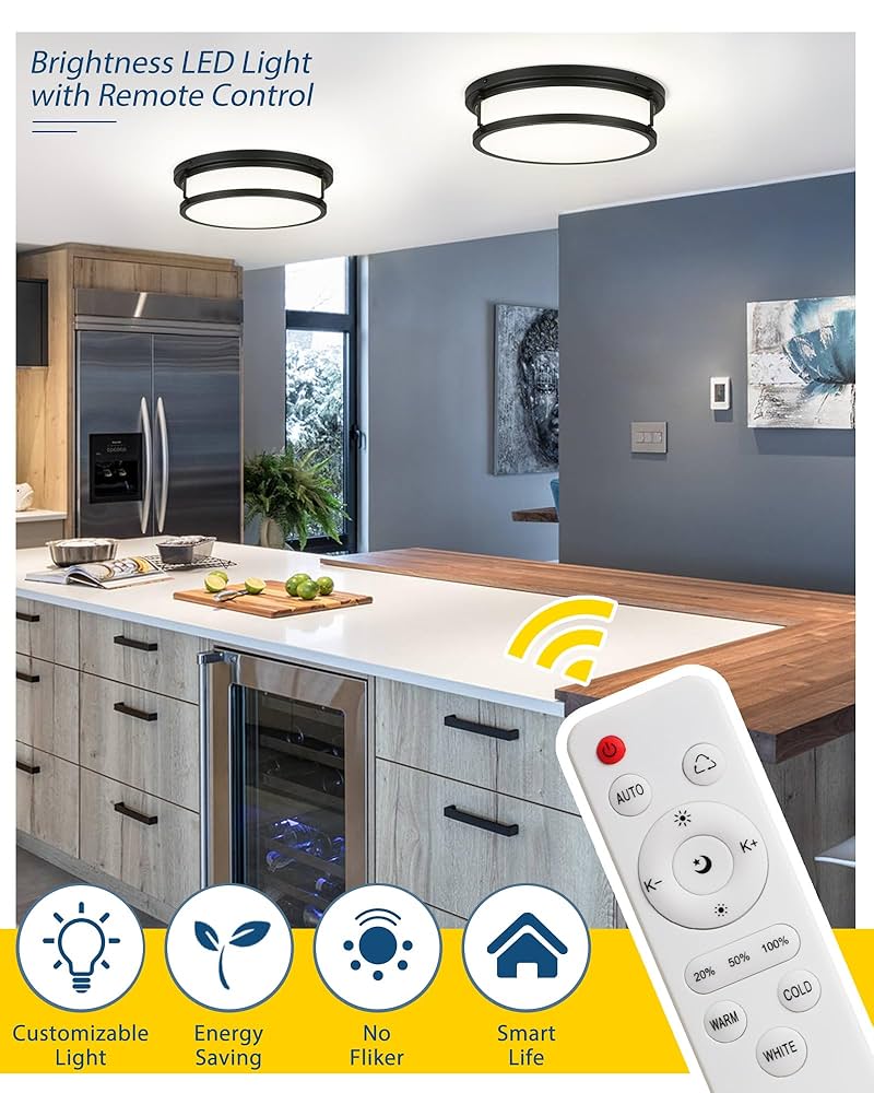 冷温庫 LED照明付き Baocuz 4-Lights Semi Flush Mount Ceiling Light, Adjustable