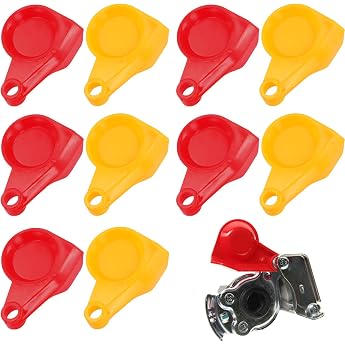 Dust Cap Pack of 10 Dust Cap for Clutch Head Replacement Cap for Truck Tractor 5 x Yellow & 5 x Red