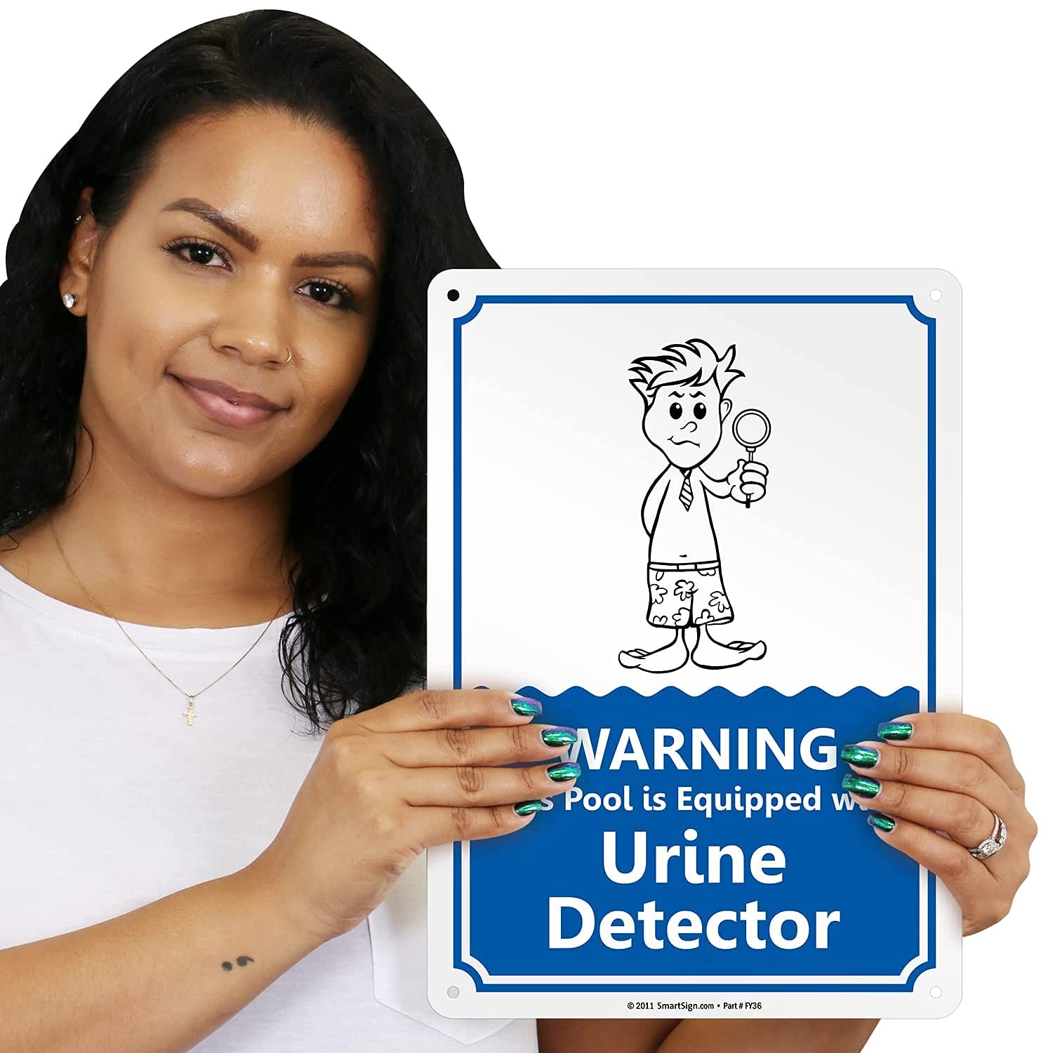 SmartSign Funny Pool Rules Sign - Wear Your Swimsuit Not Your PJ's Metal Sign 7x10 Inch