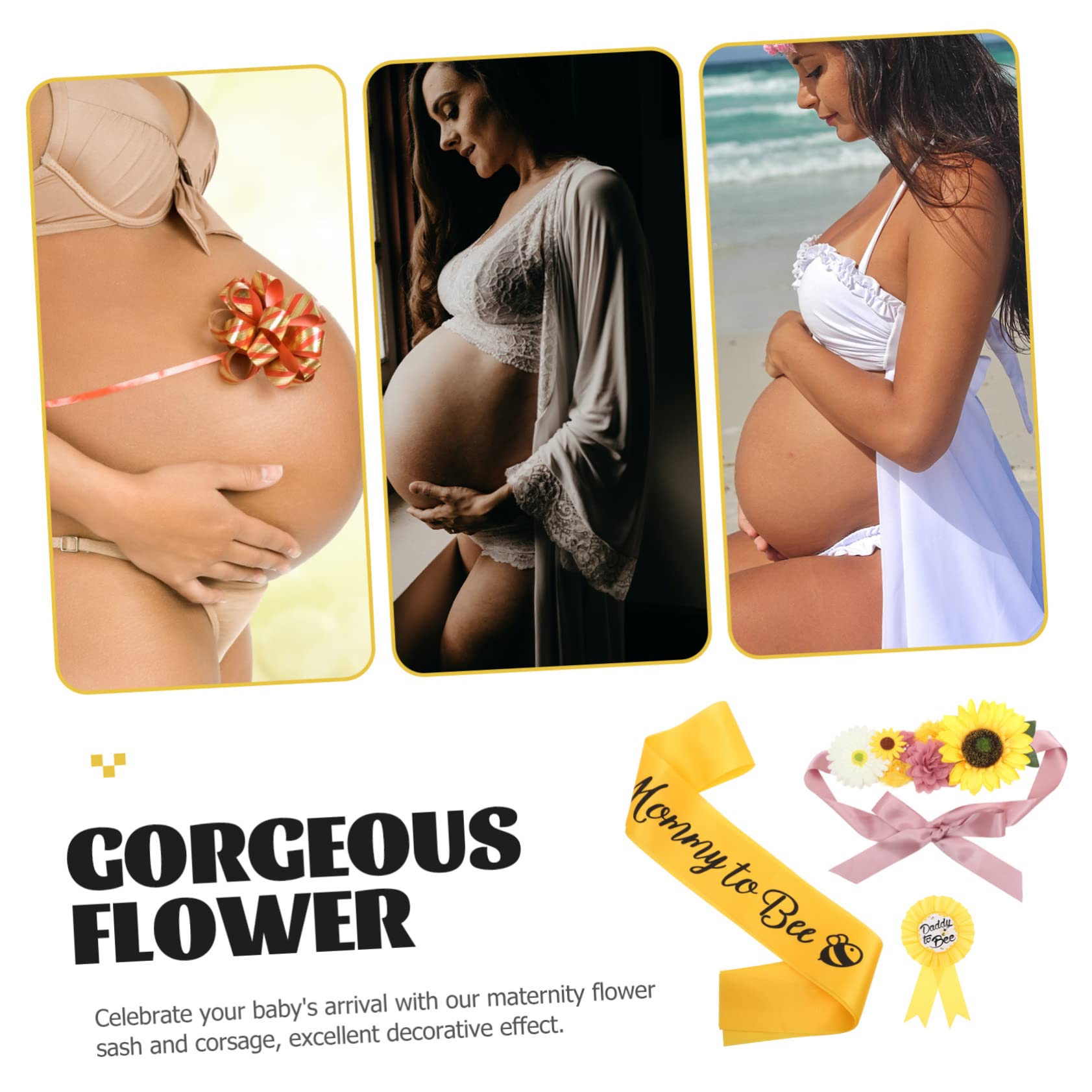 TOYANDONA 4sets Sash Maternità Per Future Mamme Con Corsage e Cintura Decorativa Per Shower e Foto Di Gravidanza Design Unico
