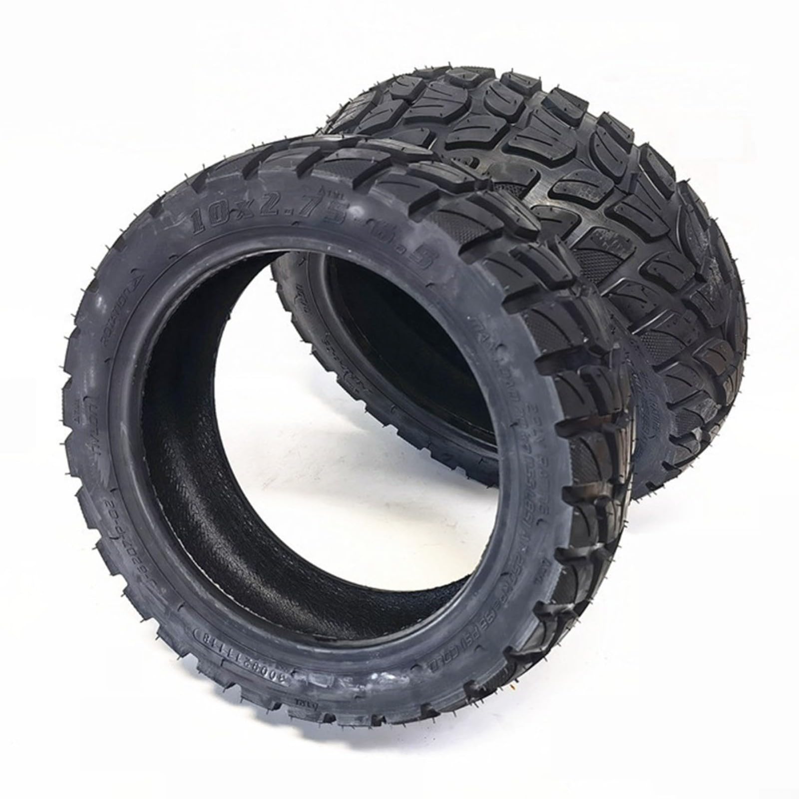 Lot de 2 pneus de trottinette électrique de 25,4 cm - 25,4 x 7,5 - 6,5 - 10 x 7,7 - 6,5 - Pneus tout-terrain sans chambre à air - Pneu en caoutchouc pour scooter électrique