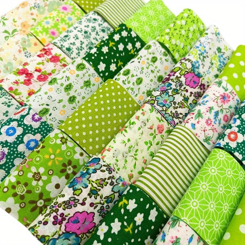 80 Pcs Jelly Roll Fabric Strips for Quilting Sewing,2.6 Inch Precut Cotton Floral Fabric Strips Bundles, Perfect DIY Sewing Supplies Green image 5