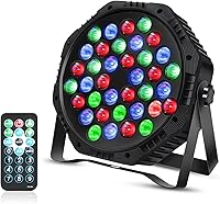 Vista 1 de 36 Luces Par LED, Luces Par Can RGB para Escenario, 10 Modos de Luces DJ, Iluminación de Escenario con Control Remoto Activado por Sonido y DMX