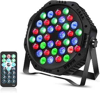 36 LED Par Lights, RGB Par Can Light Stage Lights, 10 Modes DJ Lights Stage Lighting Uplights with Sound Activated Remote Control & DMX Uplights for Events Wedding Party