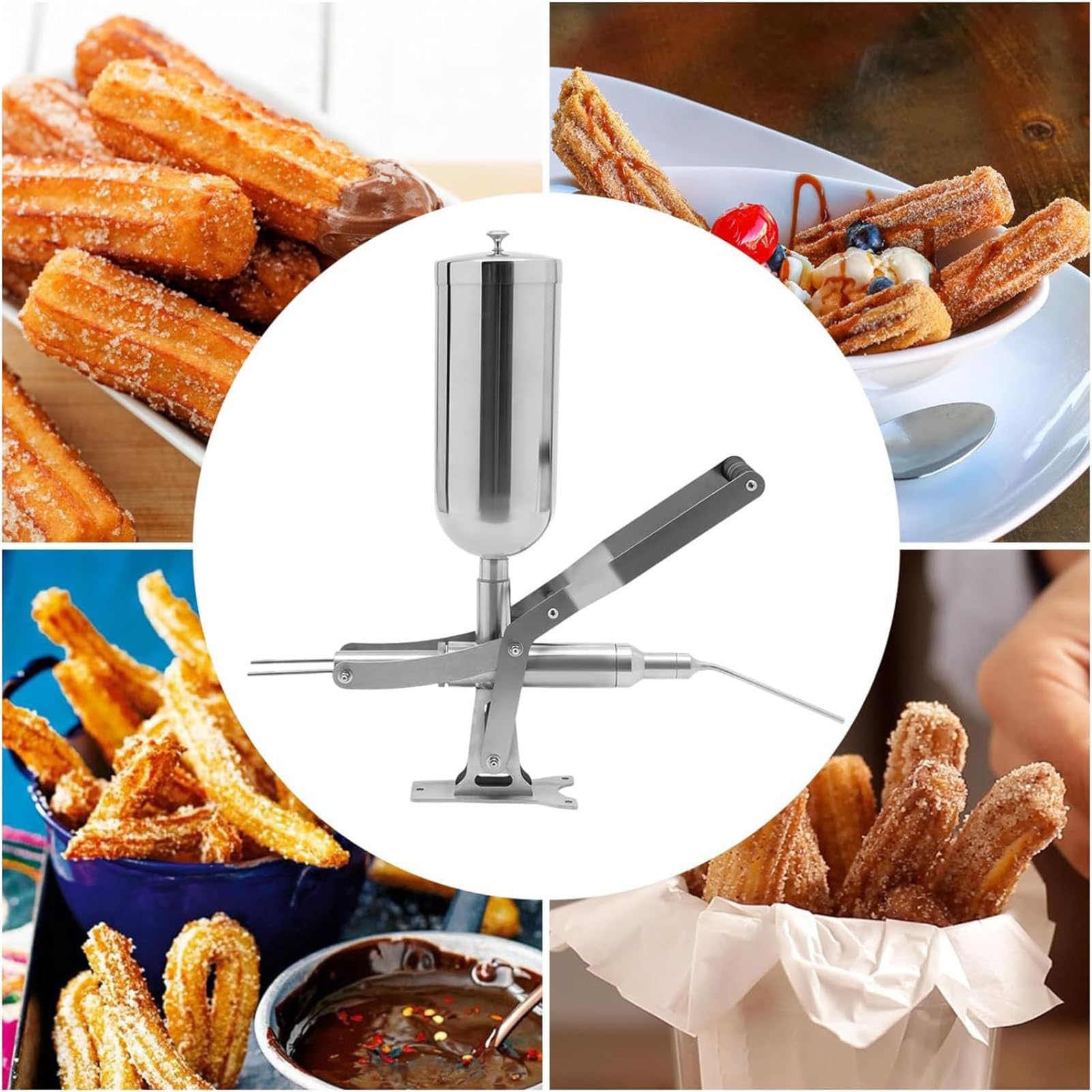 piudoiliy 5L Manual Machine Cream Jam Filling Machine Latin Fruit Churro Jam Filling Machine for Kitchen Restaurant with — view 7