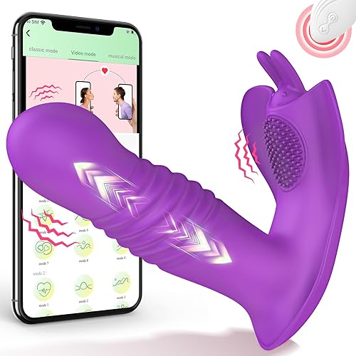 Miniatura 1 de Vibrador de empuje de mariposa - Juguete para adultos vibrador remoto para mujeres, vibrador controlado por aplicación, vibrador de punto G