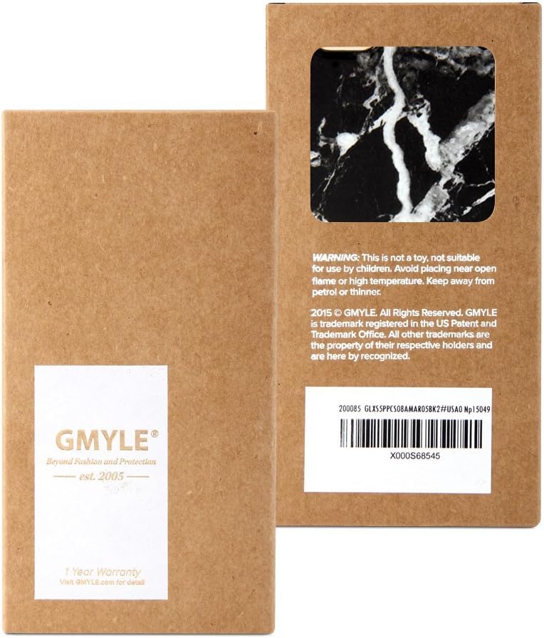 iPhone 6s Case, GMYLE Snap Cover Glossy for iPhone 6/6S – Black Marble Pattern Slim Hard Back Case