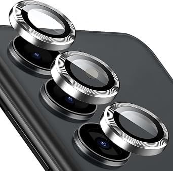 Phone Camera Lens Protector compatible with Samsung Galaxy S25 Plus/Galaxy S25+ 5G [1 Set ], Individual Lens Protectors, Scratch-Resistant Ultra-Thin Tempered Glass with Aluminum Edging, S25Plus 5G [Case Friendly] Silver, Galaxy S25 Plus/S25+
