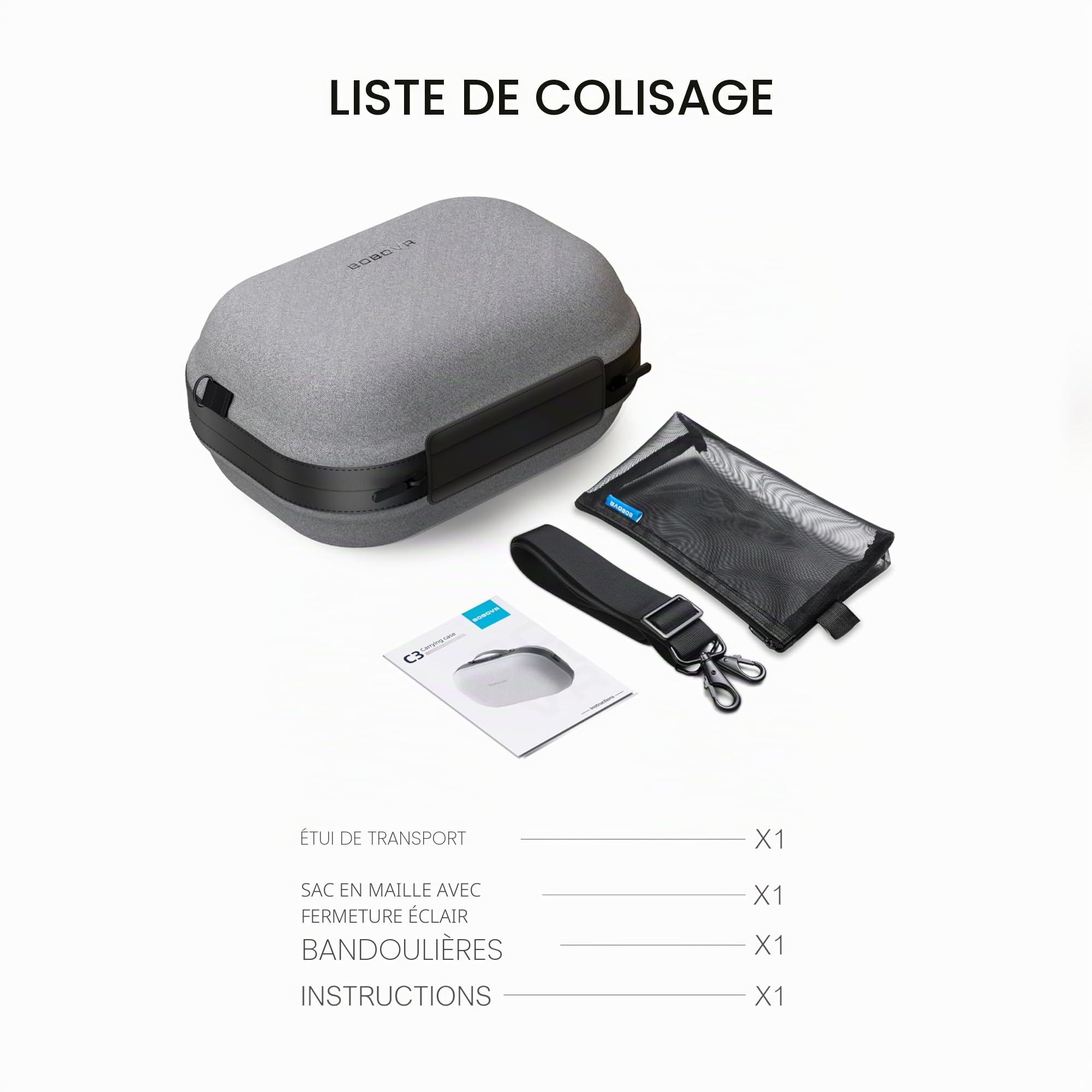 BOBOVR C3 Étui de Transport,Trois Modes Polyvalents, Support de Bureau pour Un Espace de Travail Bien rangé