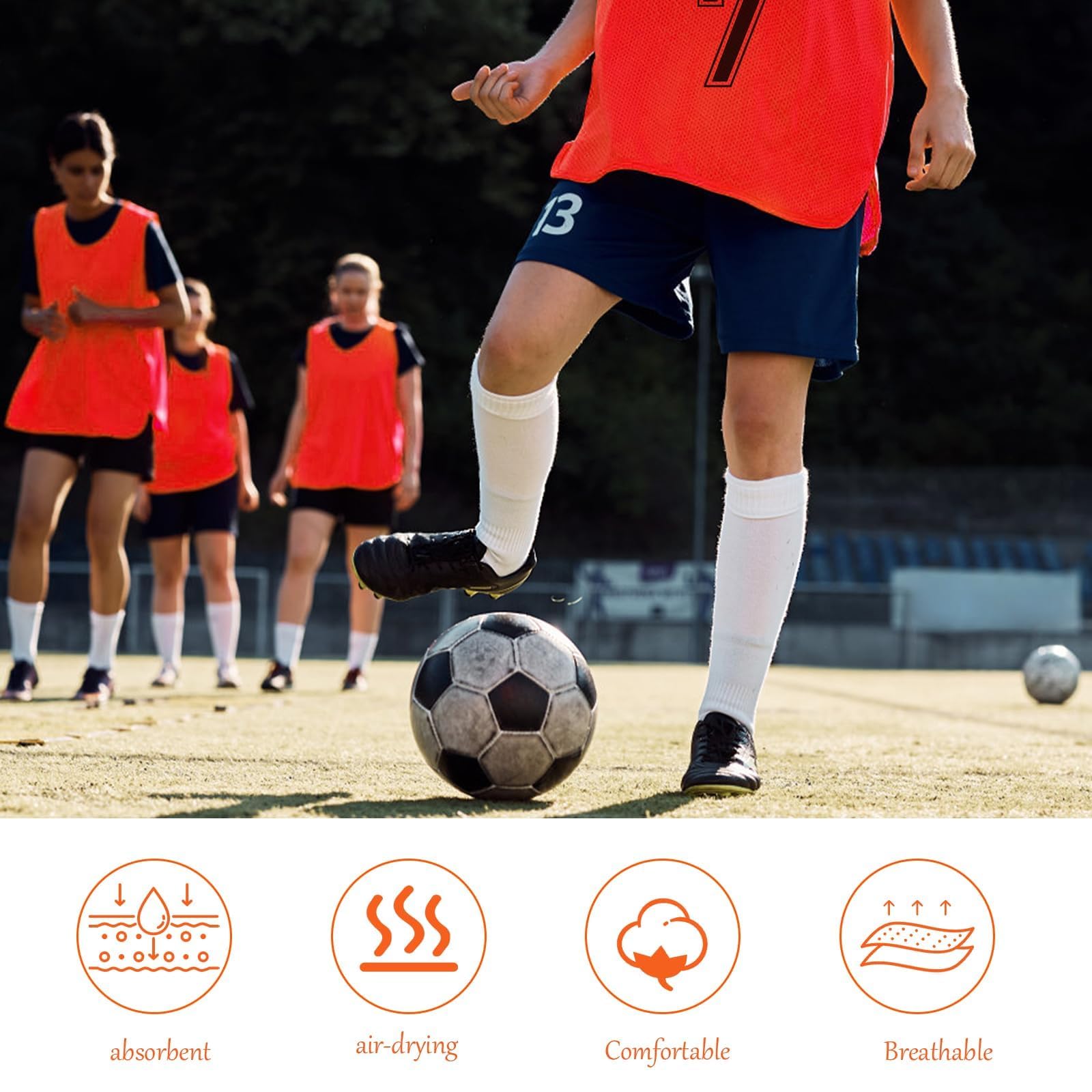 Set di 24 bavaglini numerati da calcio, da allenamento per bambini, con numeri per pallacanestro, pallavolo, hockey, sport scolastici