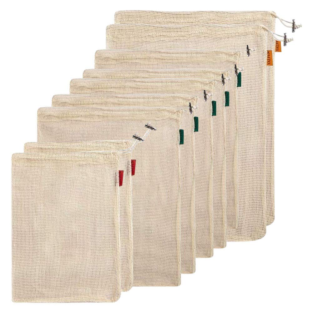 CTRLZS 9 PCS Set of Reusable Mesh Produce Bags for Grocery, Vegetable & Storage Cotton Bags
