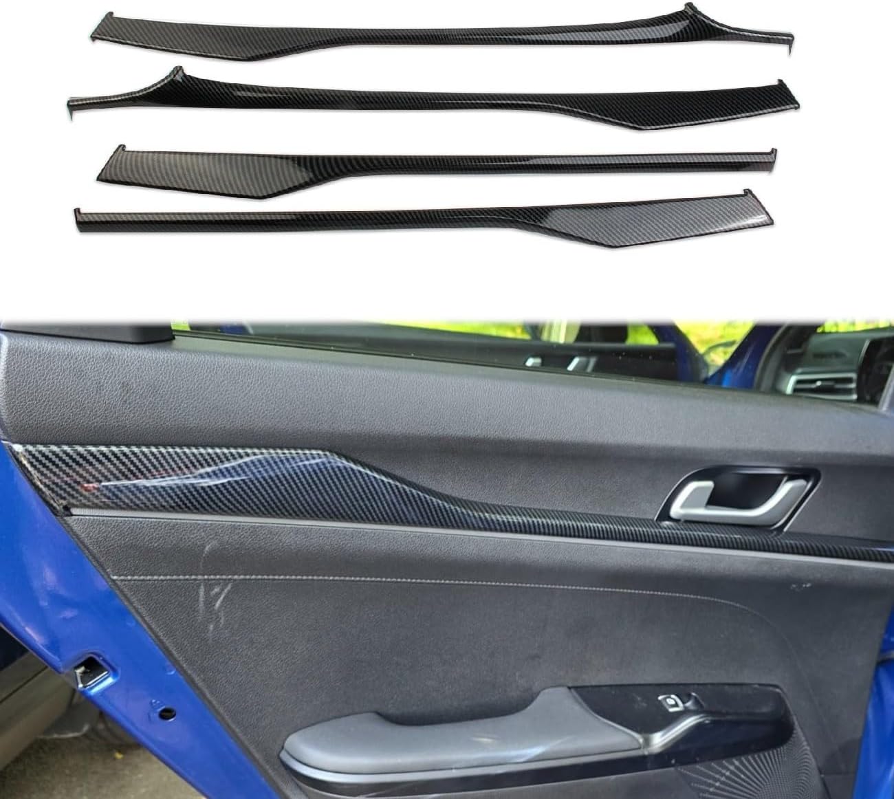 Korlot Carbon Fiber Style Door Panel Trim Cover Accessories for KIA K5 2021-2024