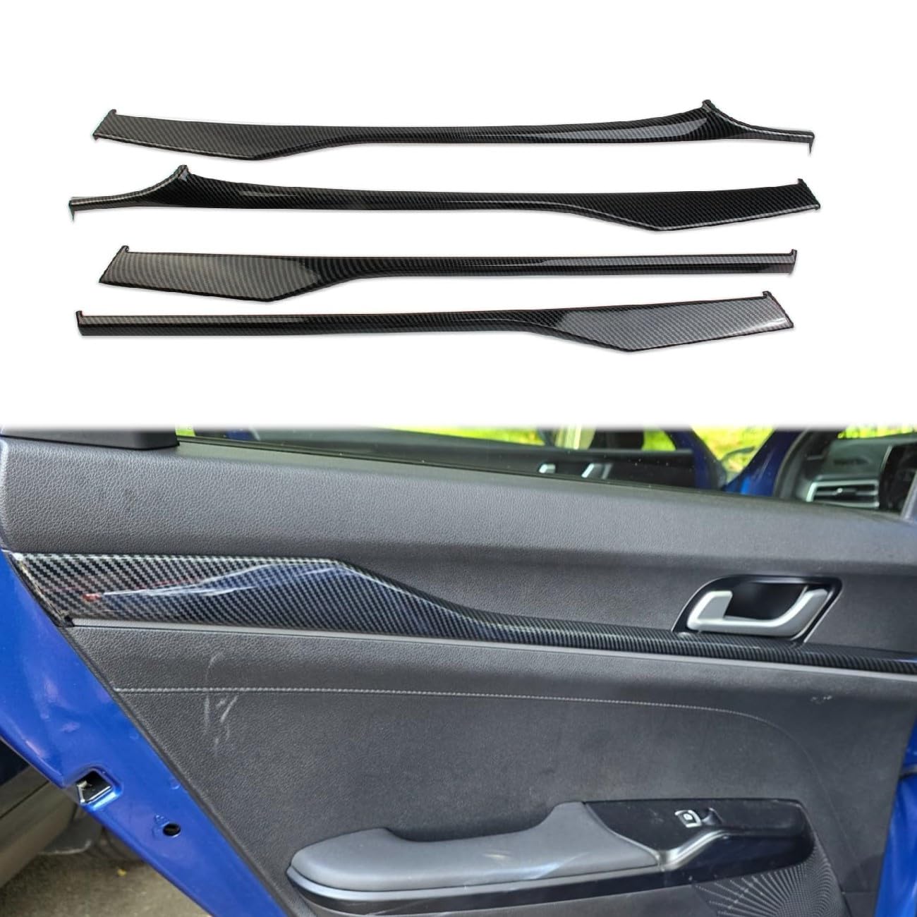 Korlot Carbon Fiber Style Door Panel Trim Cover Accessories for KIA K5 2021-2024