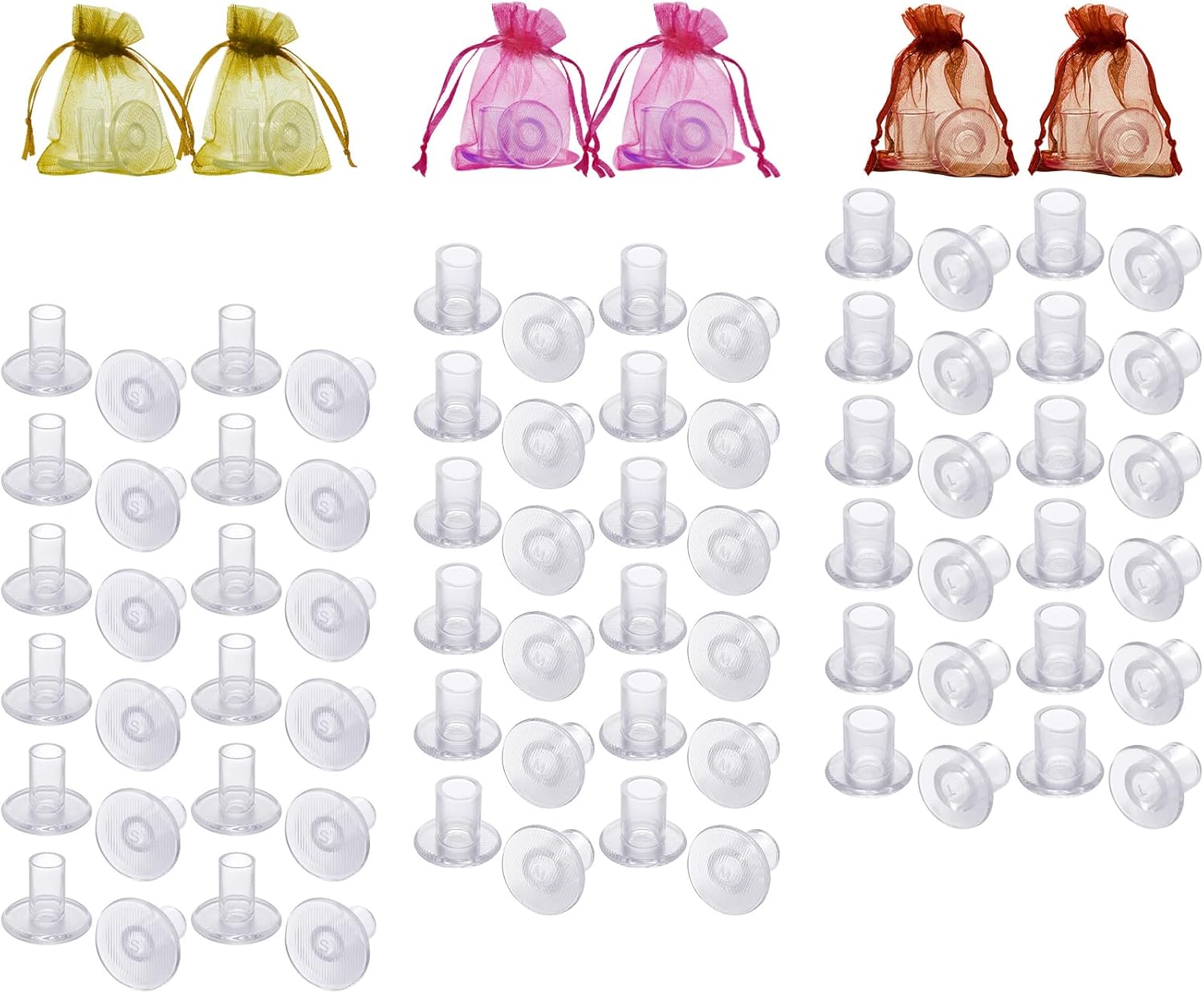 WHXGQ Heel Stoppers for Grass - 42 Pairs 3 Sizes High Heel Protectors for Women Wedding Shoes, Clear Grass High Heel Protectors for Walking on Grass and Uneven Floor – S, M, L