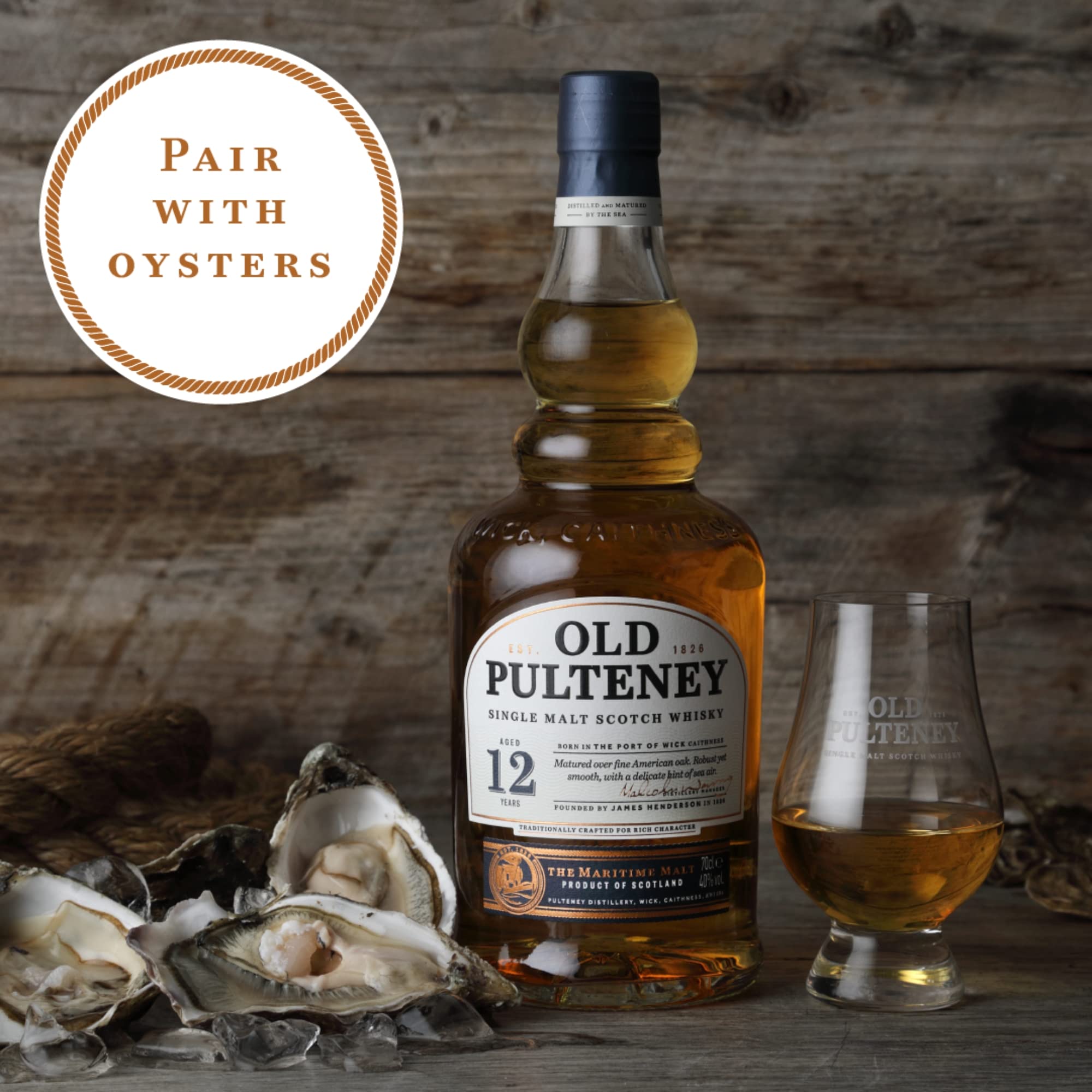 Old Pulteney Highlands Single Malt Whisky 12 Years 1 x 0,7l) – Der maritime, von Meeresluft geprägte Whisky aus Schottland in der Geschenkverpackung mit 40% vol. Alkohol
