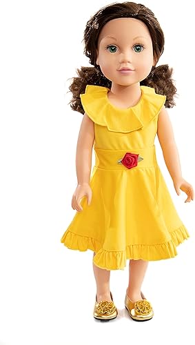 Little Adventures Twirl - Vestido de muñeca de princesa (belleza amarilla), muñeca no incluida, lavable a máquina, ropa de muñeca para jugar y