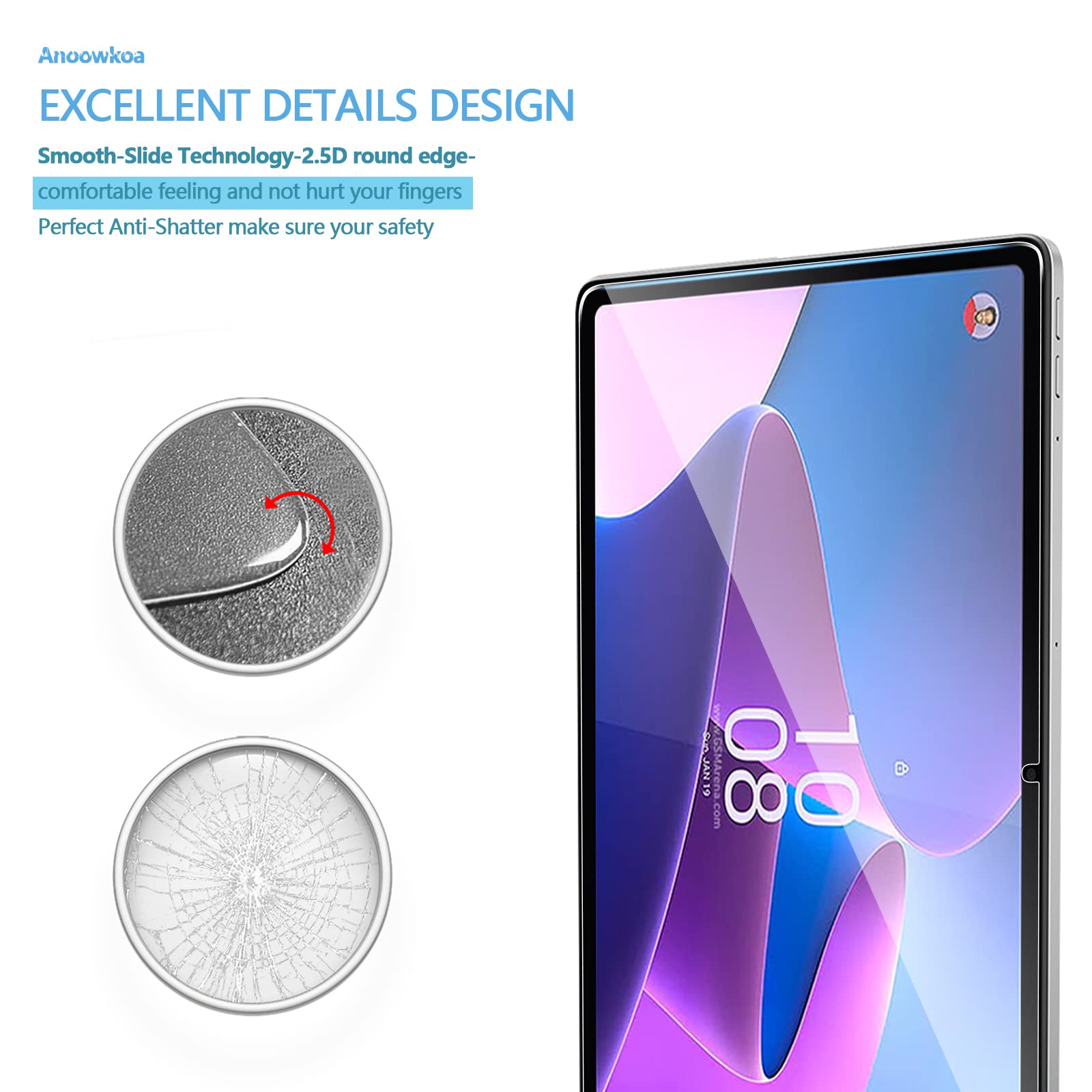 2 Pezzi] KLWAINM Pellicola Protettiva Compatibile con Lenovo Tab P11 2nd Gen (TB-350FU/TB-350XC) 11.5 Pollici 2ª Generazione Tablet Vetro Temperato, Durezza 9H Anti-Graffio Trasparente HD Senza Bolle
