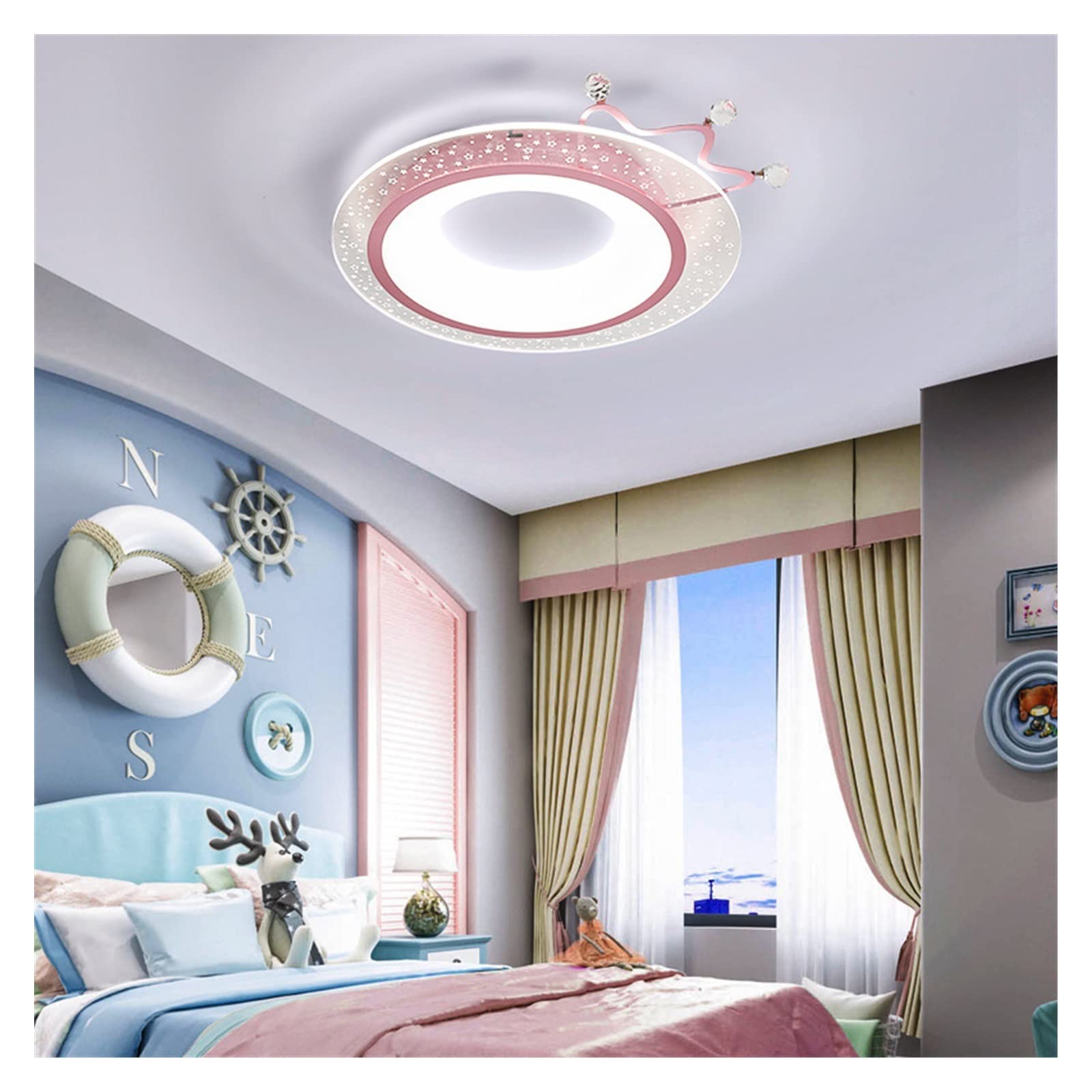Lampa sufitowa do pokoju dziecięcego lampa sufitowa chłopiec dziewczyna lampa do sypialni ciepła żyrandol lampa LED prosta nowoczesna lampa do pokoju plafon (rozmiar : Roze)
