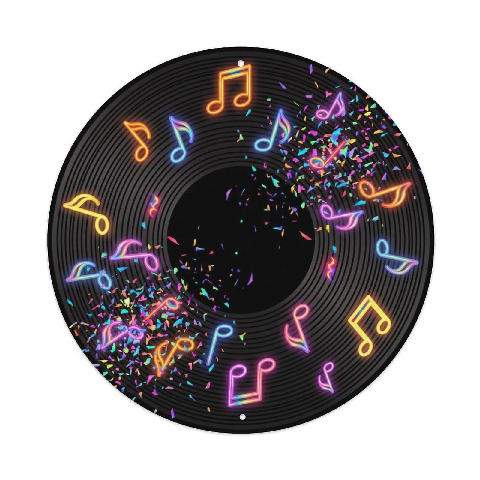 Colorful Music Vinyl Records Fragment Color Bits Metal Tin Sign