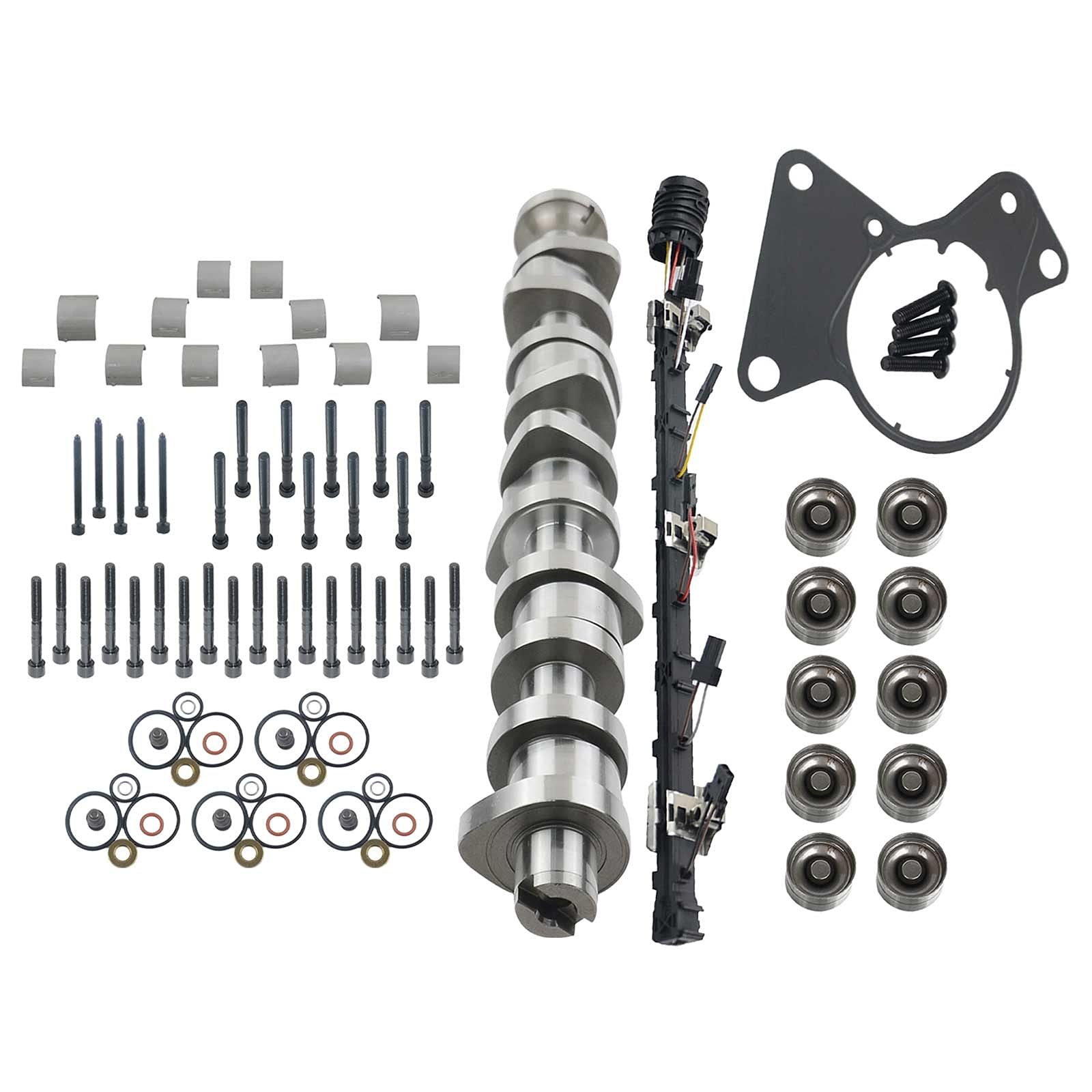 NICEKE Kit cablaggio set albero a camme + 8 x sollevatori idraulici 038109309A 070109101Q 070971033 compatibile con BNZ BPC BPD BPE 2.5 R5 TDI