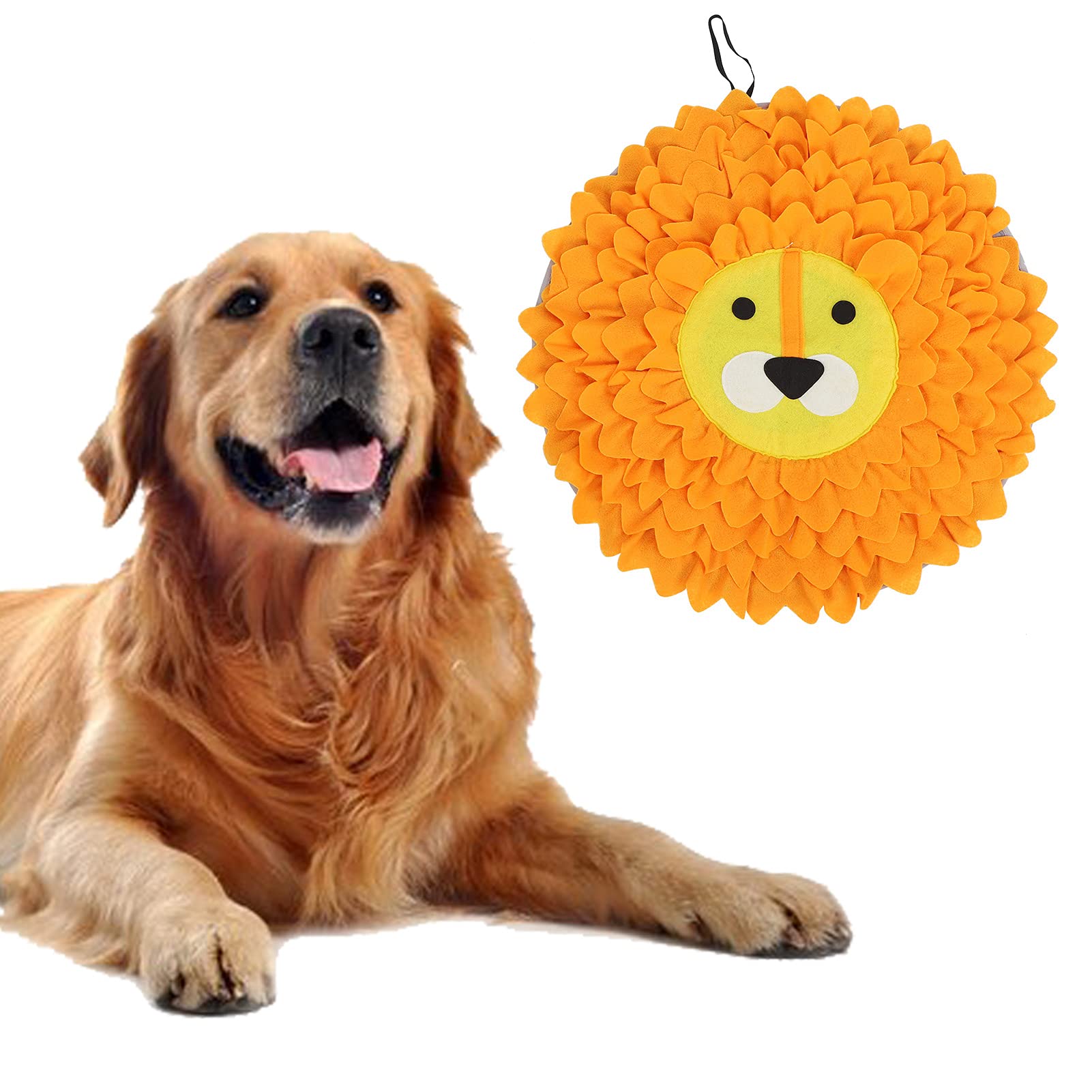 Tappetino da gioco per cani in morbido feltro, con criniera di leone, interattivo, sniffare e trovare, per stimolare mentale e alleviare lo stress (KJAOYUCq6QsSG-11)