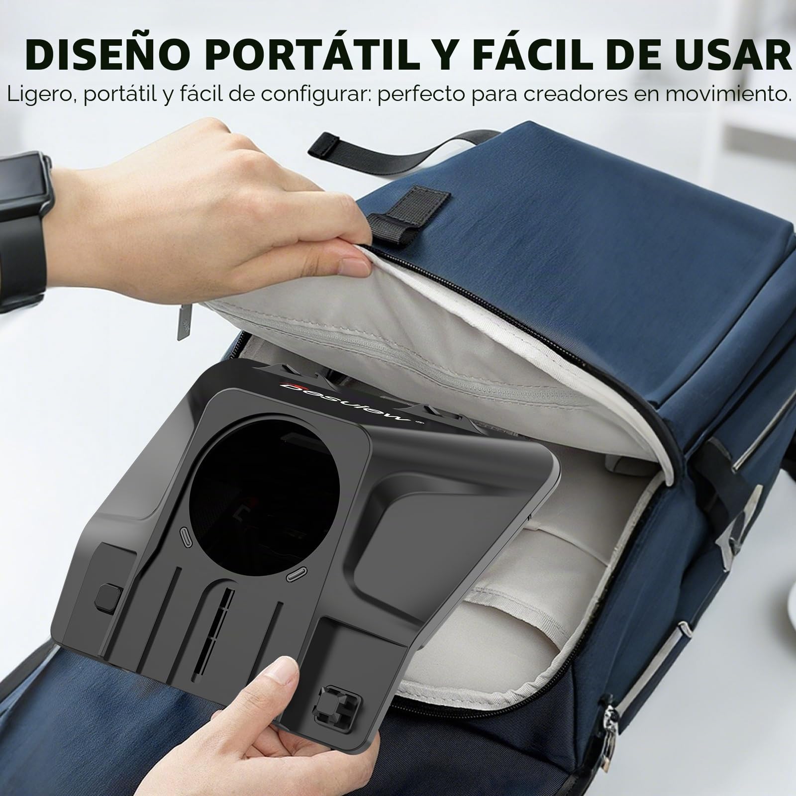 Desview Teleprompter T5 para Smartphone y Tablet, Grabación de Vídeo | Compatible con Cámaras DSLR. Incluye Anillos Adaptadores de 49-82 mm, Cristal Recubierto, Control Remoto Bluetooth, Aplicación