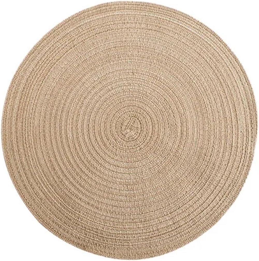 1PCS Round Ramie Woven Coaster Heat Insulation Disc Mat Nordic Cotton Yarn Placemat Decorative Prop Mat Household Anti-scalding Mat(18cm)