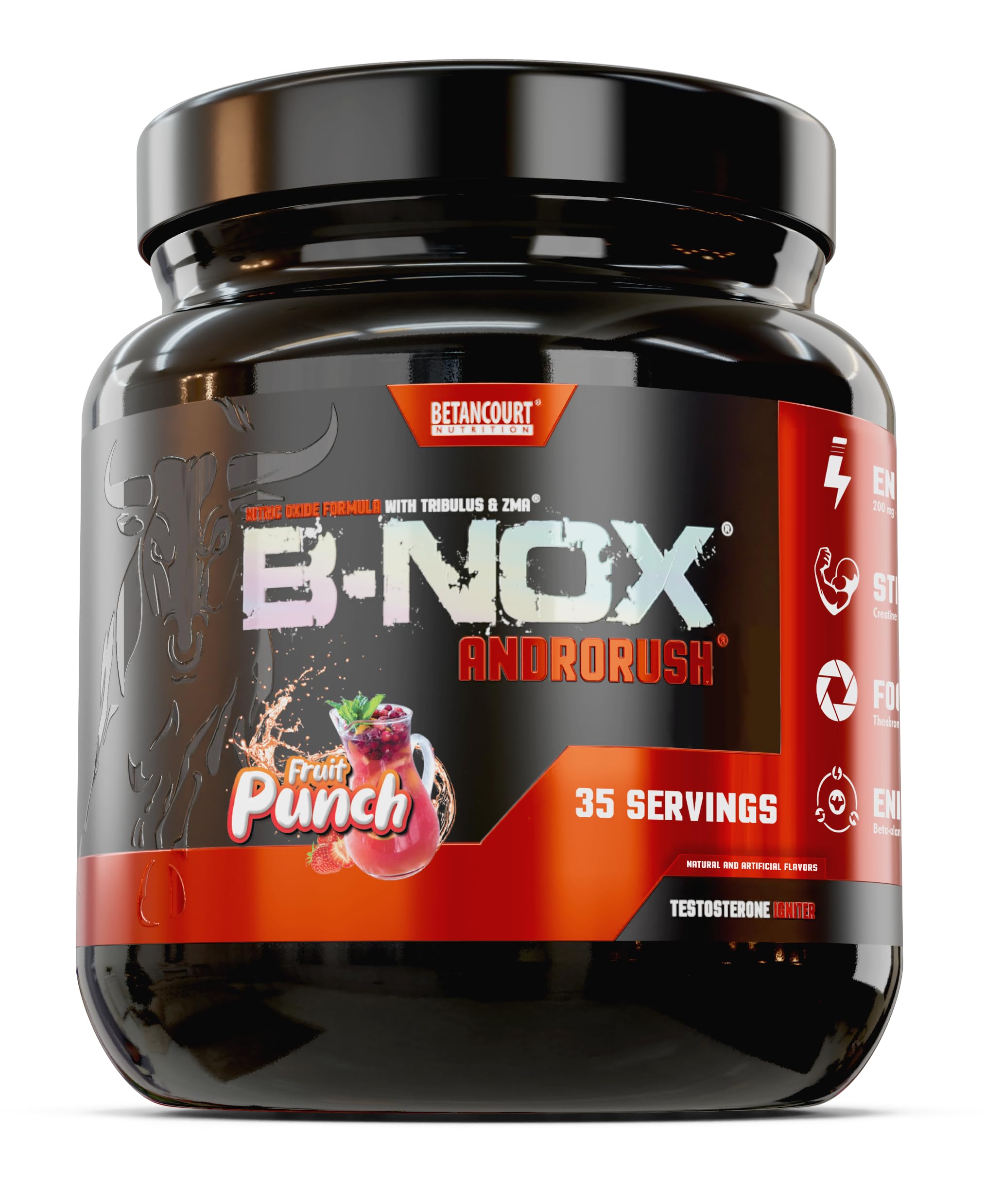 Betancourt Nutrition B-Nox Androrush Pre-Workout, Fruit Punch, 22.3 Ounce