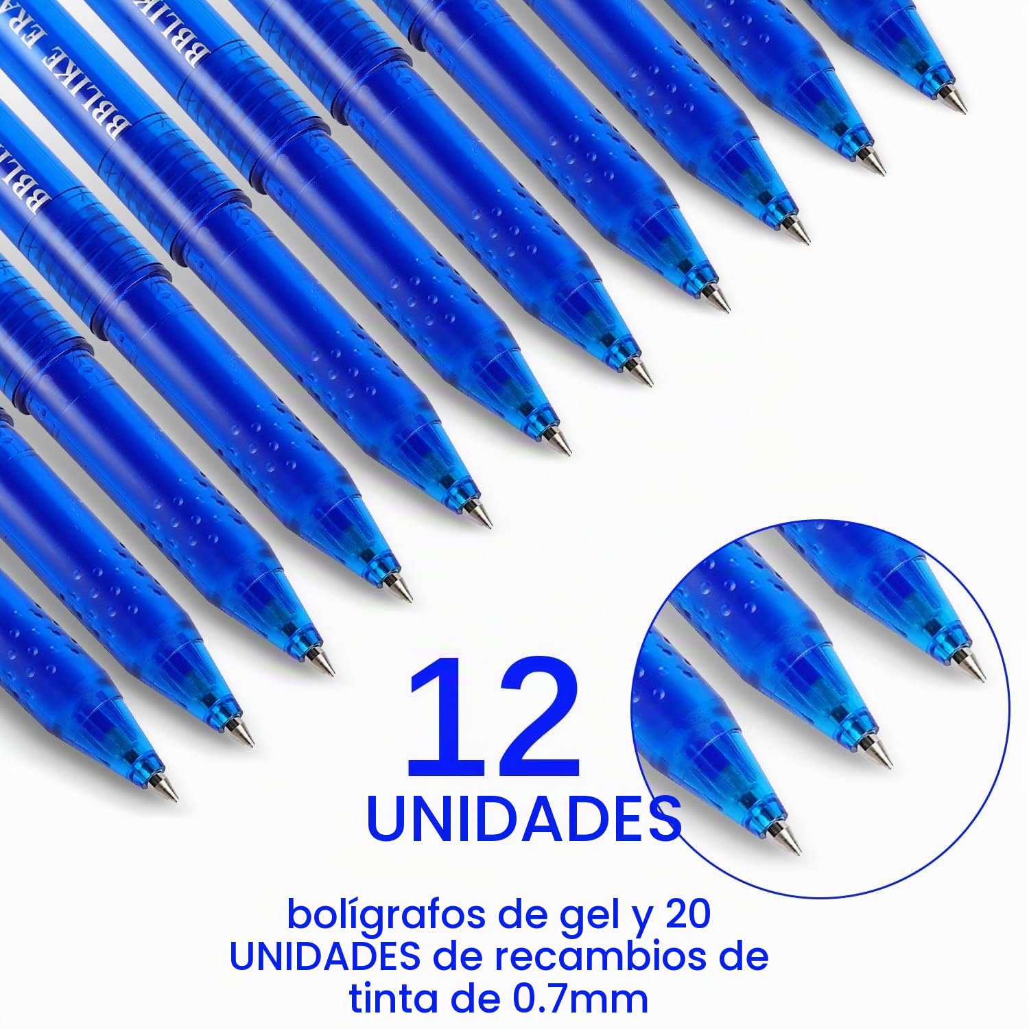 Bolígrafos De Gel Borrables, 8 Colores, Punta 0.7 Mm, Con 16 Recambios, Ideales Para Estudiantes Y Oficina