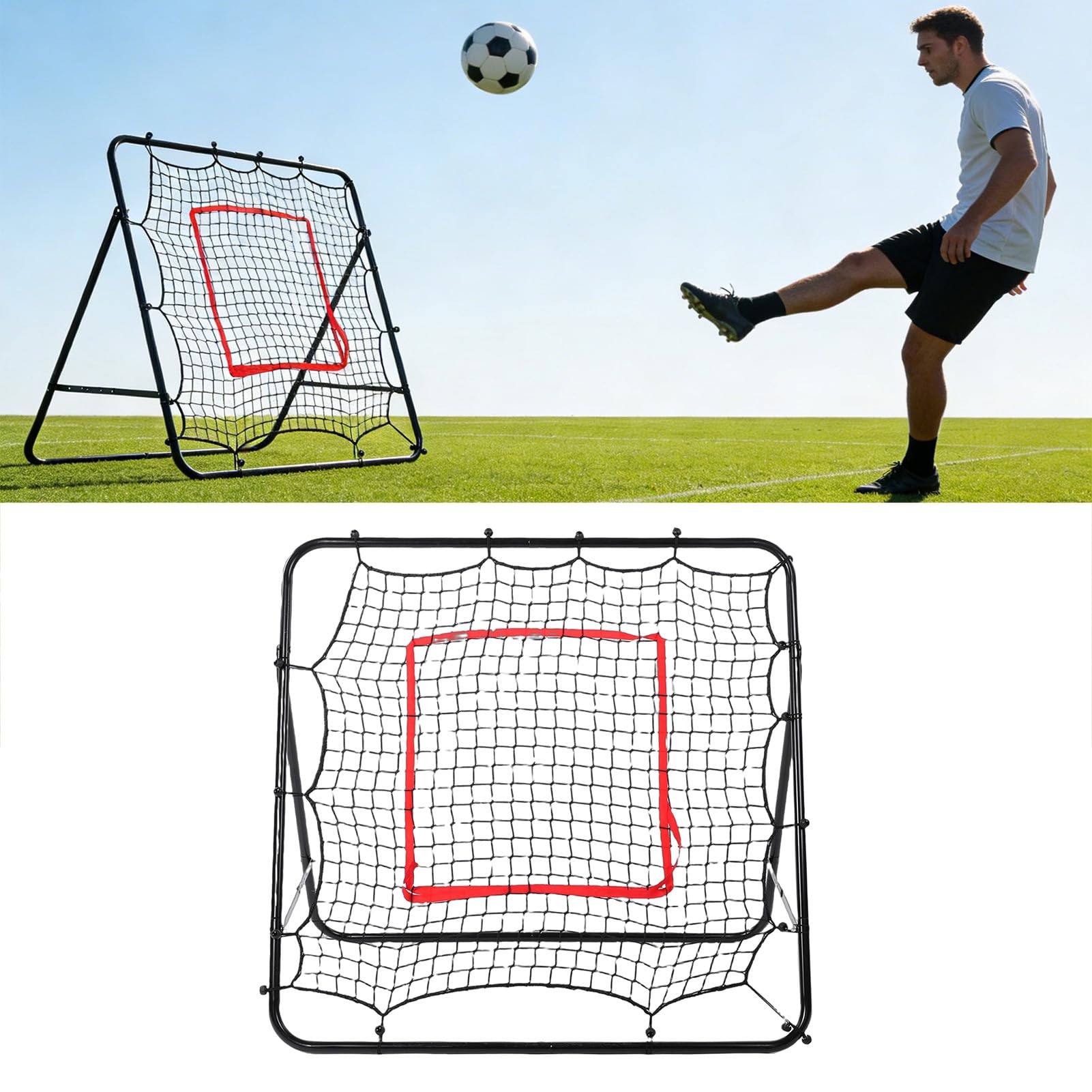 Generic Siatka do Softballu Pitch Back Net Efektywny Trening Regulowana Konstrukcja do Siatkówki Piłka Nożna Stal PE 3,94 X 3,94 Stopy