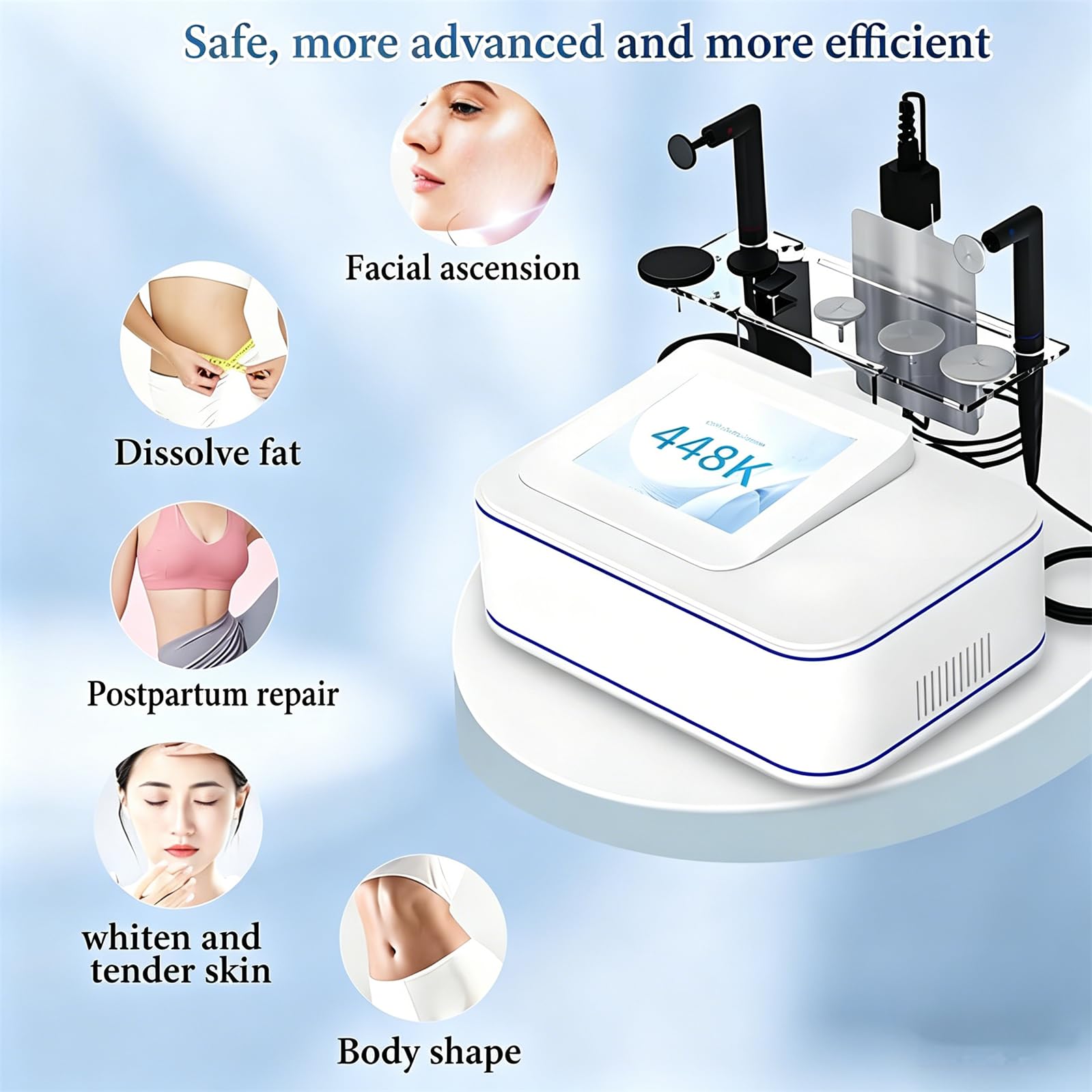 Apparecchio per Terapia Tecar a 448Khz - Apparecchio Professionale per Diatermia Cet/Ret per Il Dimagrimento Del Corpo, Apparecchio per Fisioterapia per Perdita Di Peso, Sollievo Dal Dolore Corporeo