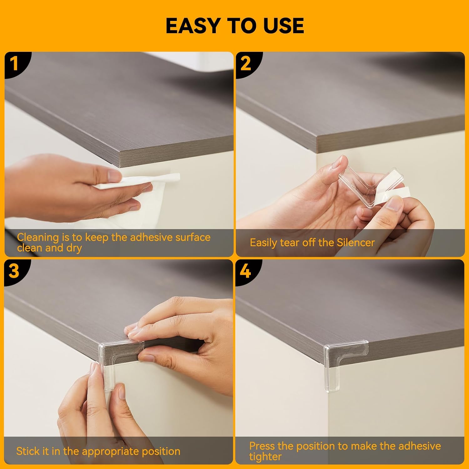 4pcs Corner Protectors, Corner Guards to Cover Sharp Furniture | Corner Guards Bumpers to Prevent Collision, Anti-Collision Pads, Suitable for Table, Cabinet, and Window Corner
