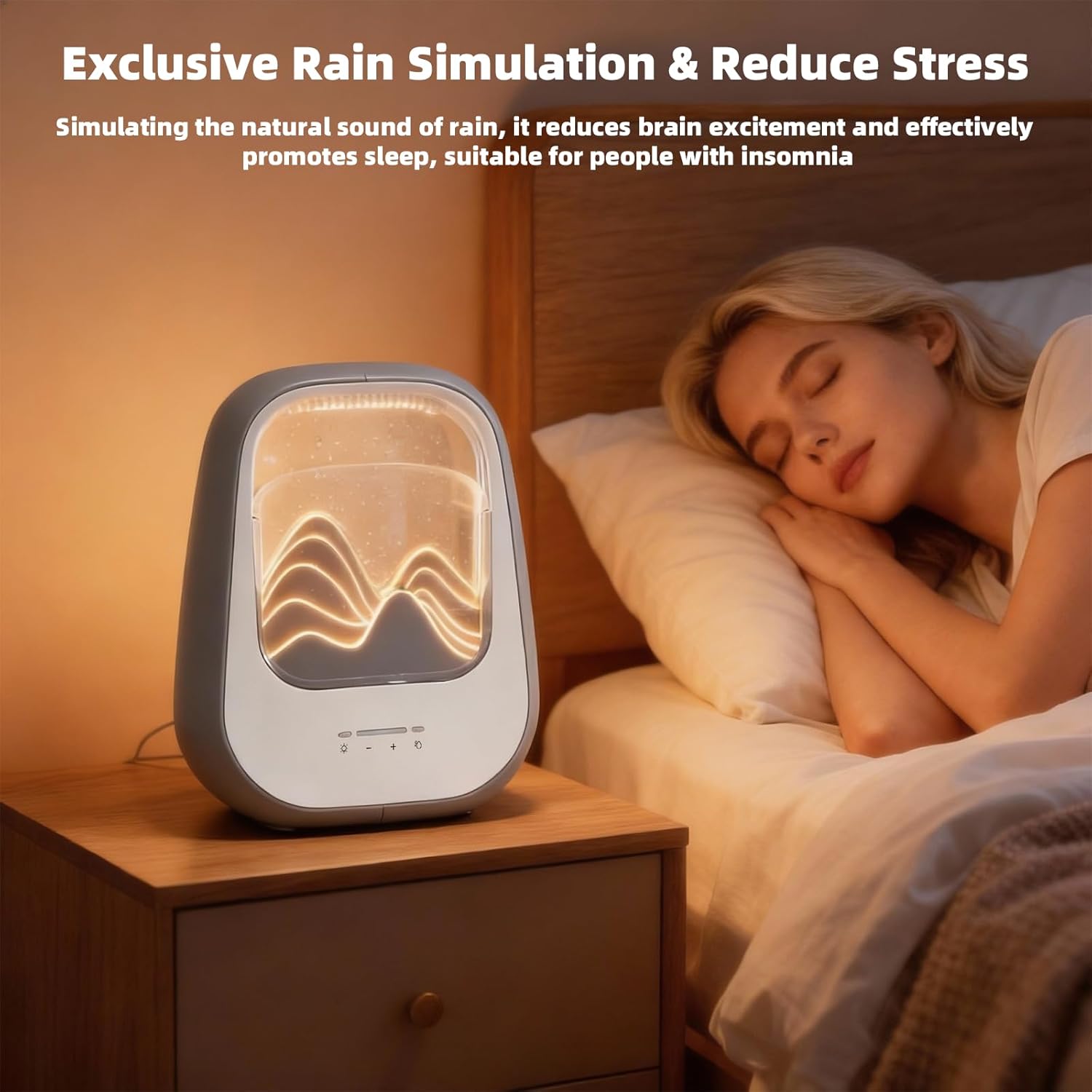 8-in-1 White Noise Sound Machine with Aroma Diffuser, Rain Sound Machine for Sleeping, Stress Relief, Waterfall Sound Machine Night Light Timer for Bedroom Office Home Decor, Gray