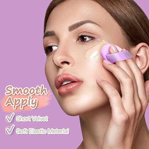Miniatura 7 de MEM Puff de polvo triangular, 8 piezas de terciopelo suave para aplicación de polvo facial, uso húmedo y seco, herramientas de maquillaje de belleza