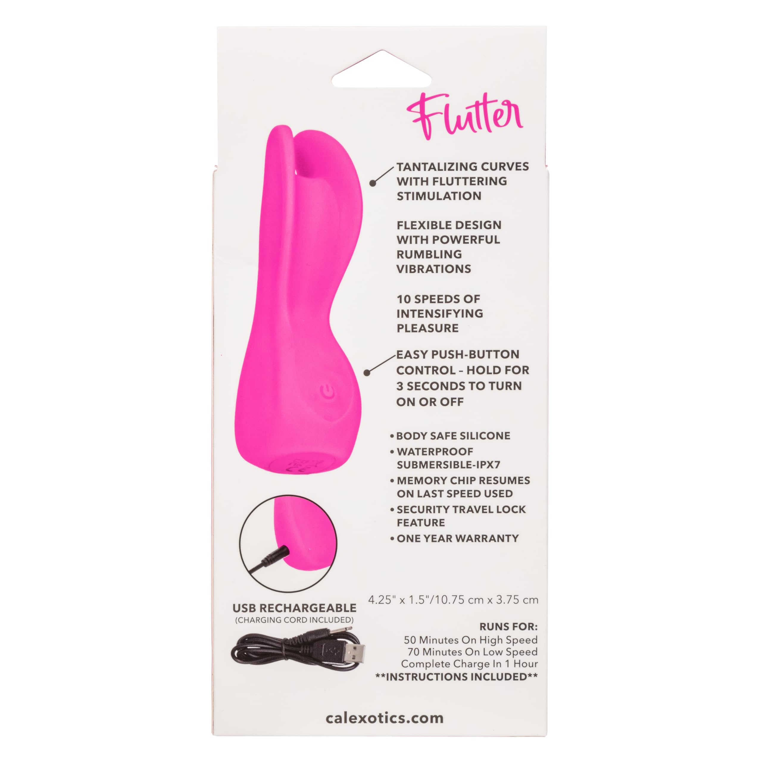 Amazon.com: CalExotics Cascade Flutter Waterproof Silicone Rechargeable  Clitoral Vibrator Pink