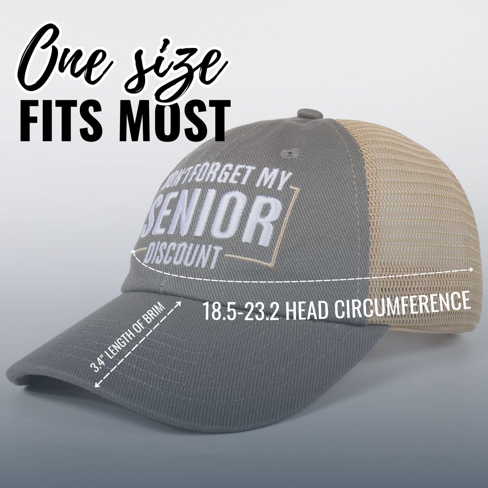 InnoBeta Senior Citizen Gifts Cap for Men, Funny Adjustable Embroidered Hat Gifts for Old People