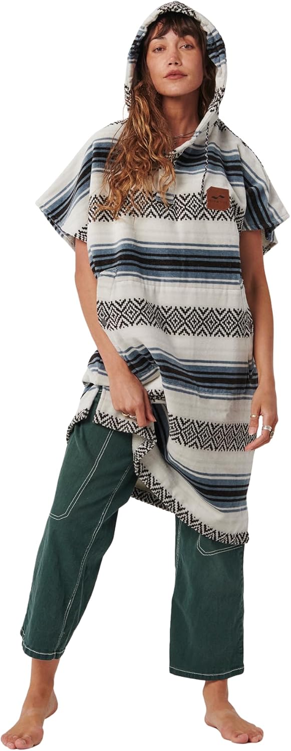 Slowtide Cotton Towel Changing Poncho – Warm & Absorbent Hooded Surf Poncho with Pocket, Great for Beach, Pool, & Outdoor Use - Image 2