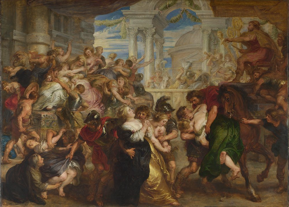 Lámina El rapto de las sabinas de Rubens, impresión mate mediana de alta calidad