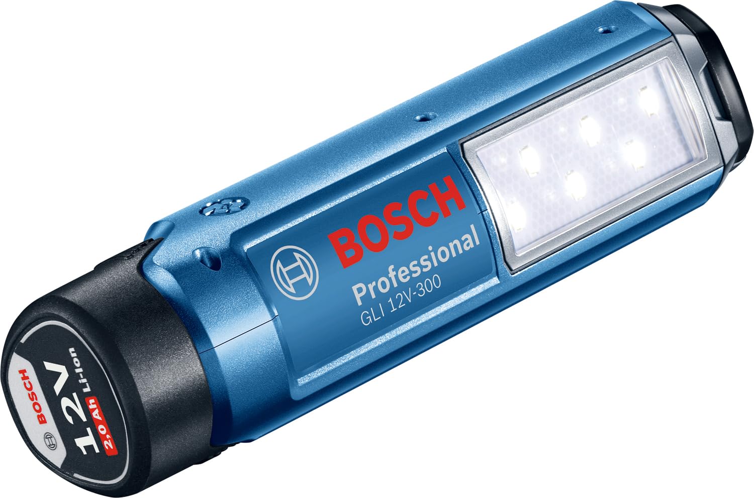 Bosch Professional system 12V: akumulatorowa lampa budowlana LED GLI 12V-300 (300 lm, bez akumulatorów i ładowarki, opakowanie kartonowe)