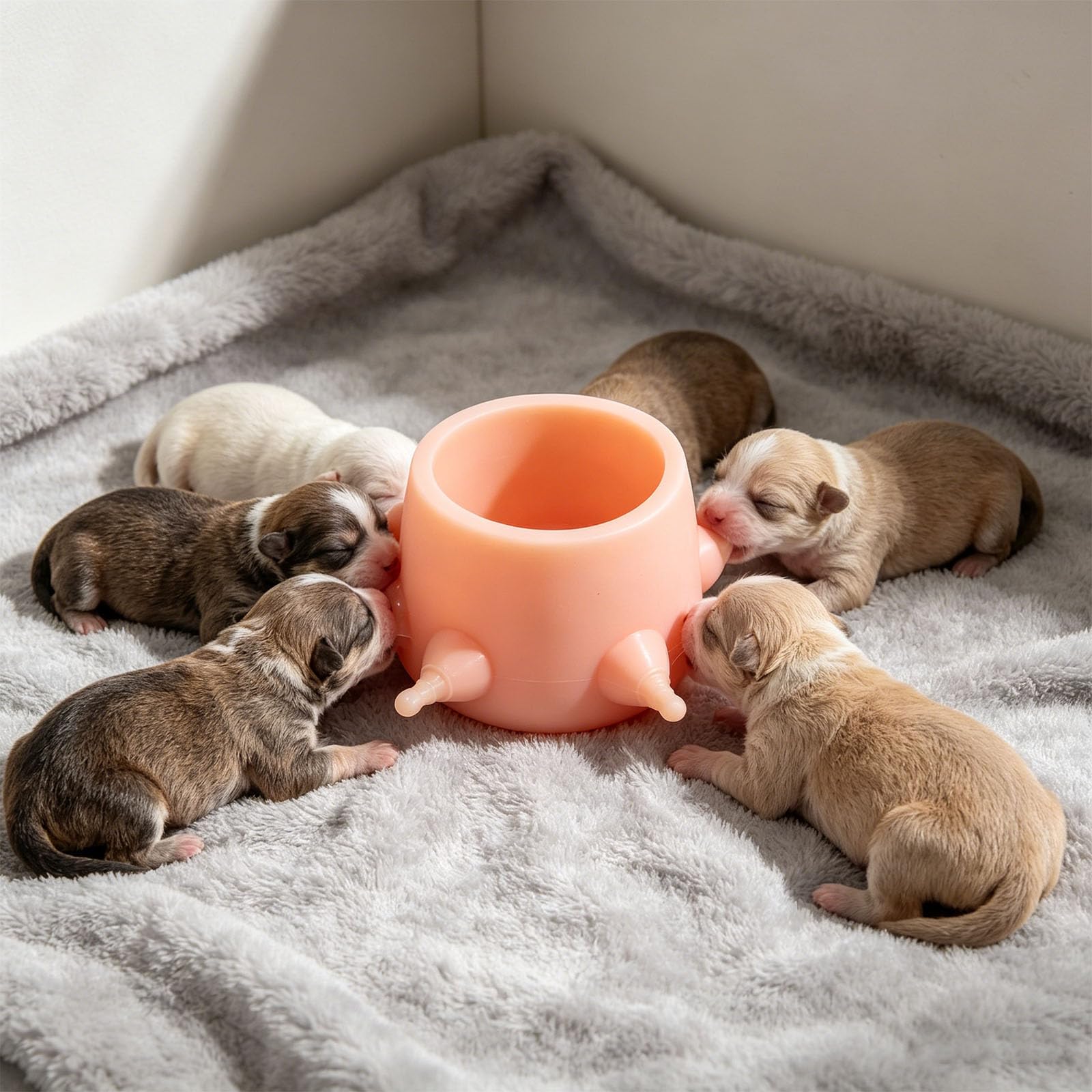Silikon Babyflasche für kleine Tiere mit Mehreren Saugergrößen, sicheres Basisdesign, Kätzchen Stillflasche, Futterspender für Haustiere