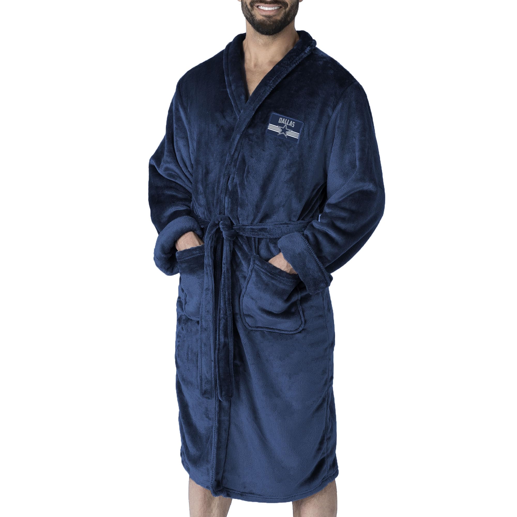 Northwest NFL Dallas Cowboys Silk Touch Bath Robe, Large/X-Large, Rollout Navy