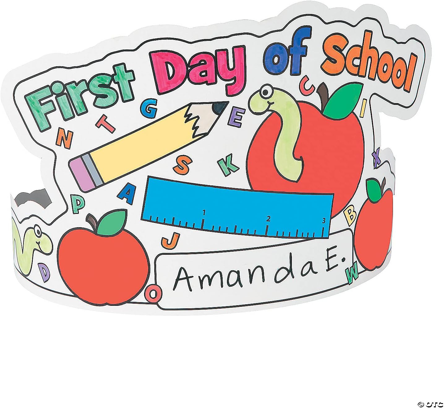 Fun Express DIY 1st Day of School Crowns - Makes 12 - Back to School Classroom and Teacher Supplies - White