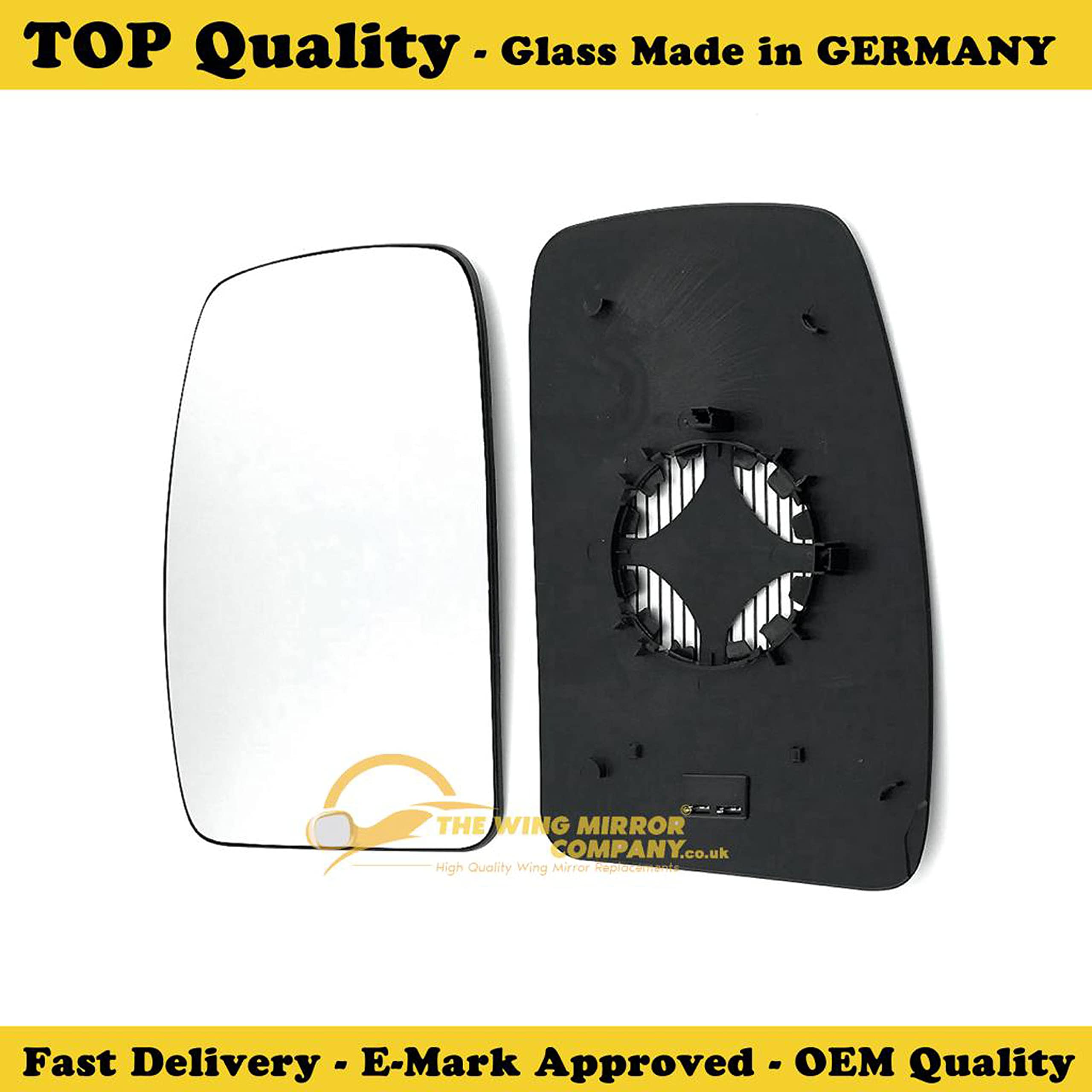 Upper Left Wing Mirror Glass For Nissan Interstar 2022-2025 – Chrome Convex, Clip-On Fit